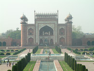 Agra - The entrance building, looking back from the Taj Mahal