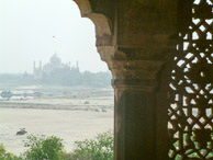 Agra - Taj Mahal viewed from the Red Fort